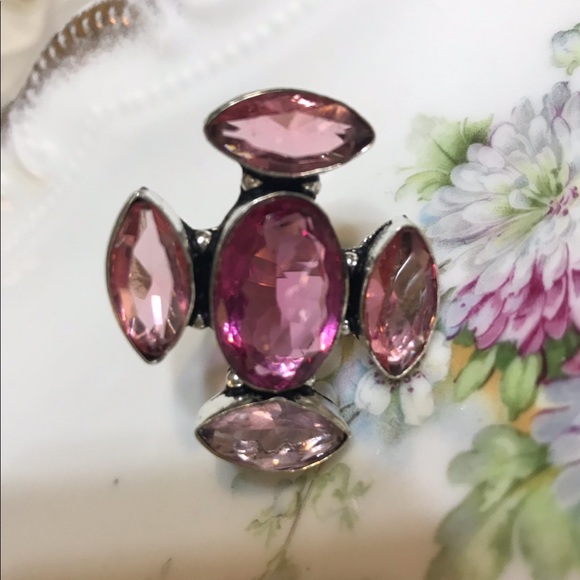 Beautiful large 925 silver rhodolite ring. - Picture 2 of 3